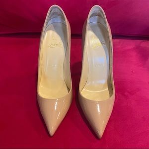 Christian Louboutin Pigalle 120 Nude Patent Leather 38.5